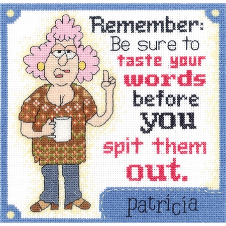 Aunty Acid Taste Your Words Counted Cross Stitch Kit